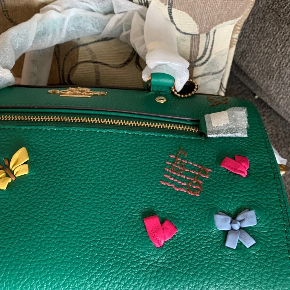 SOLD⛔️Authentic COACH Leather patches zip top satchel/Crosby - Picture 16 of 16